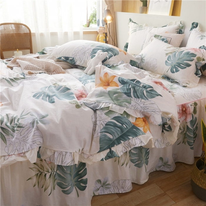 91家纺网 家纺一手货源 找家纺 十个点家纺 2020新款印花床裙四件套忆江南