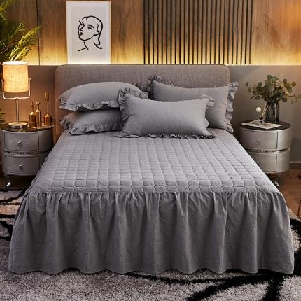 91家纺网 家纺一手货源 找家纺 （总）十个点家纺2020新款全棉色织水洗棉纯棉夹棉单件床裙