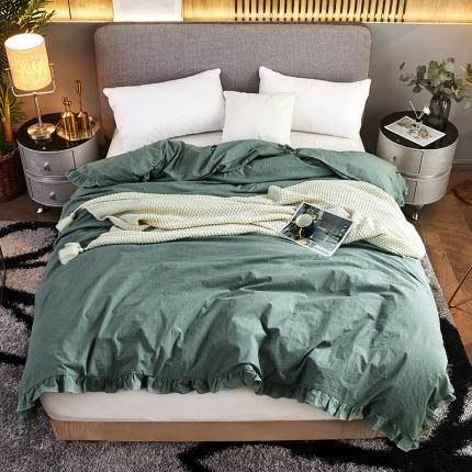 91家纺网 家纺一手货源 找家纺 （总）十个点家纺 2020新款全棉色织水洗棉花边被套单件纯棉