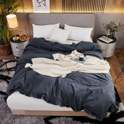 91家纺网 家纺一手货源 找家纺 （总）十个点家纺 2020新款全棉色织水洗棉花边被套单件纯棉