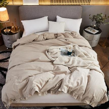 91家纺网 家纺一手货源 找家纺 （总）十个点家纺 2020新款全棉色织水洗棉花边被套单件纯棉