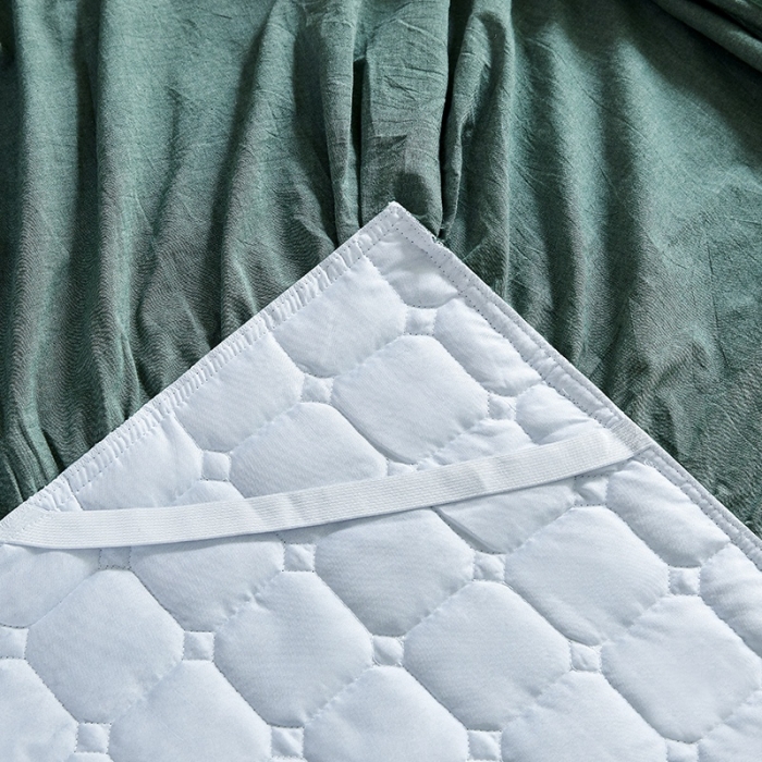 91家纺网 家纺一手货源 找家纺 十个点家纺2020新款夹棉单件床裙 豆绿