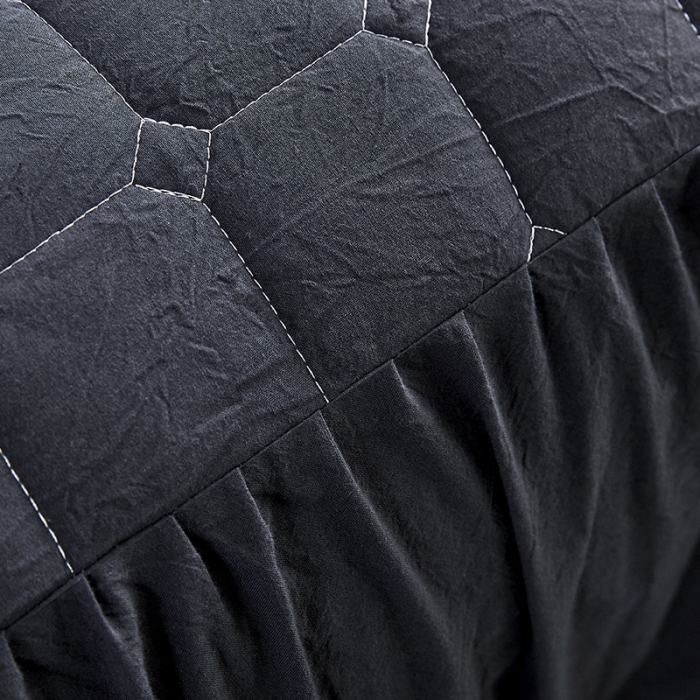 91家纺网 家纺一手货源 找家纺 十个点家纺2020新款夹棉单件床裙 黑青年