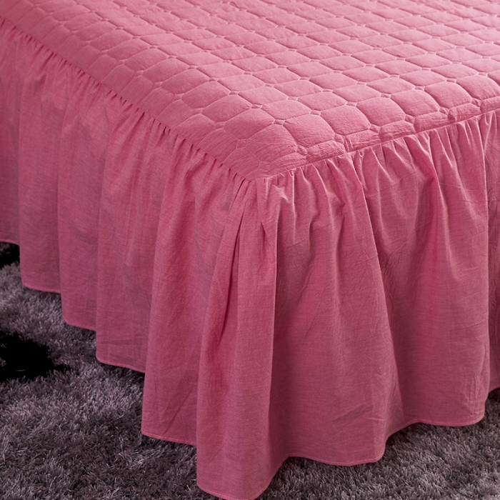 91家纺网 家纺一手货源 找家纺 十个点家纺2020新款夹棉单件床裙 红青年