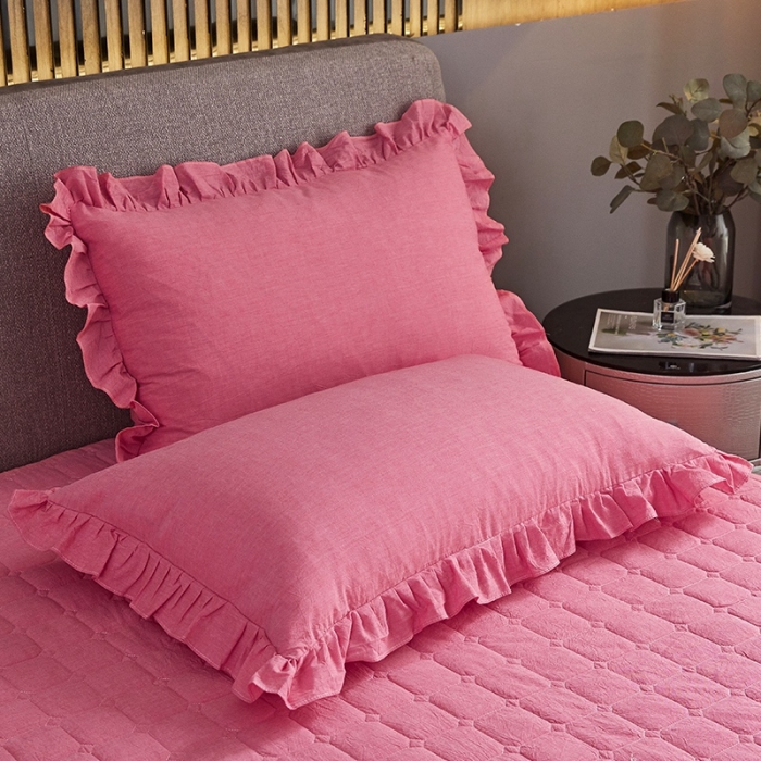 91家纺网 家纺一手货源 找家纺 十个点家纺2020新款夹棉单件床裙 红青年