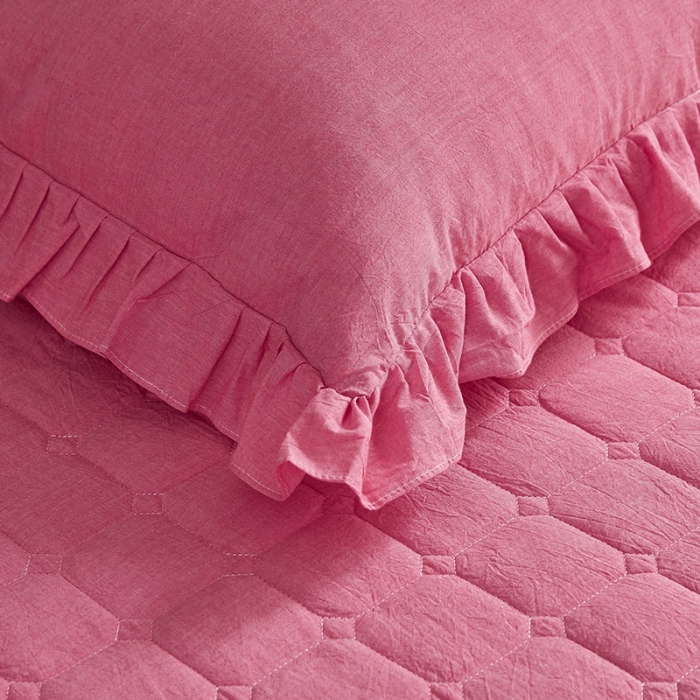 91家纺网 家纺一手货源 找家纺 十个点家纺2020新款夹棉单件床裙 红青年