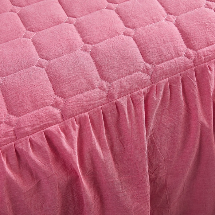 91家纺网 家纺一手货源 找家纺 十个点家纺2020新款夹棉单件床裙 红青年