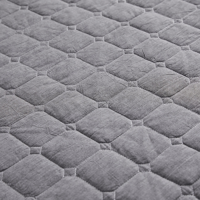 91家纺网 家纺一手货源 找家纺 十个点家纺2020新款夹棉单件床裙 浅灰