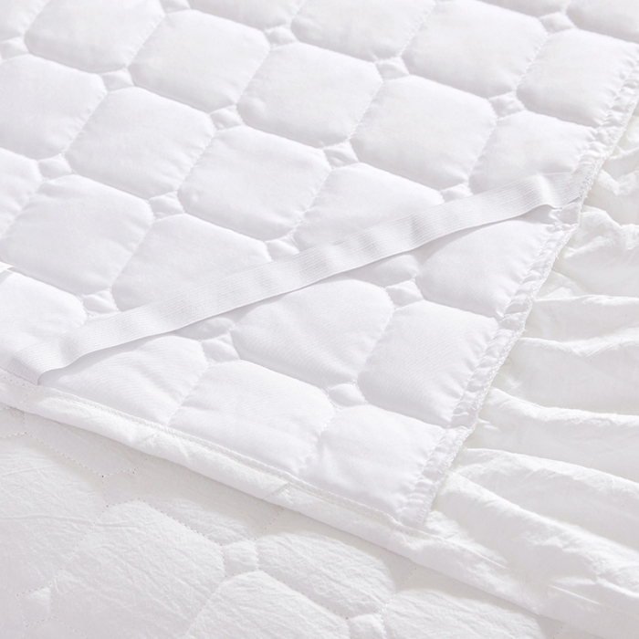 91家纺网 家纺一手货源 找家纺 十个点家纺2020新款夹棉单件床裙 珠光白