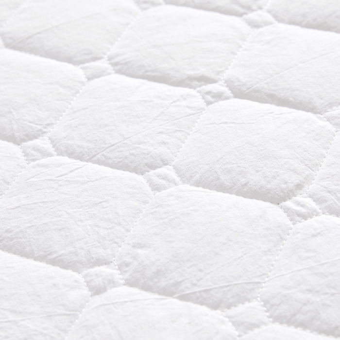 91家纺网 家纺一手货源 找家纺 十个点家纺2020新款夹棉单件床裙 珠光白