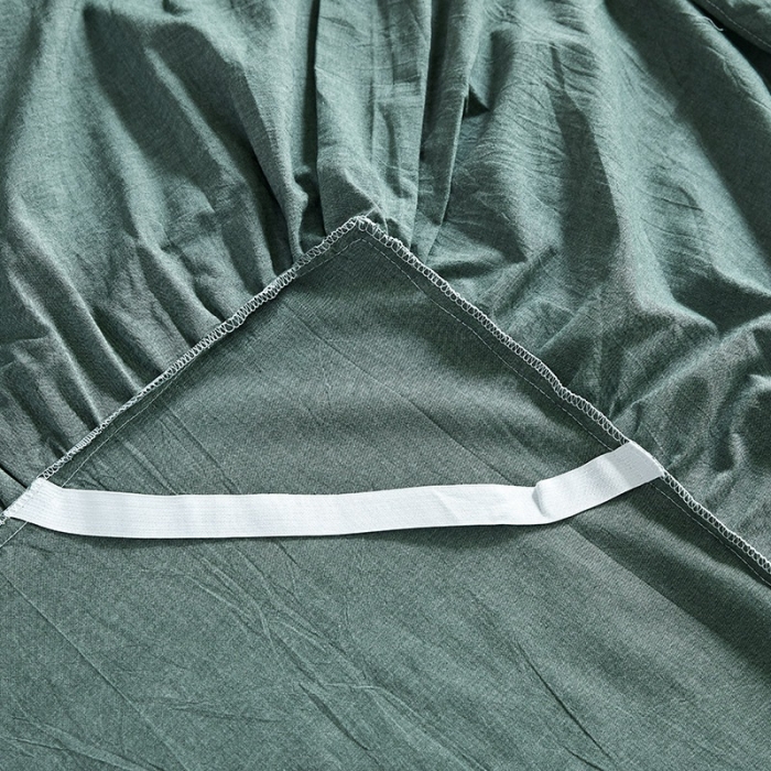 91家纺网 家纺一手货源 找家纺 十个点家纺 2020新款单层床裙三件套 豆绿