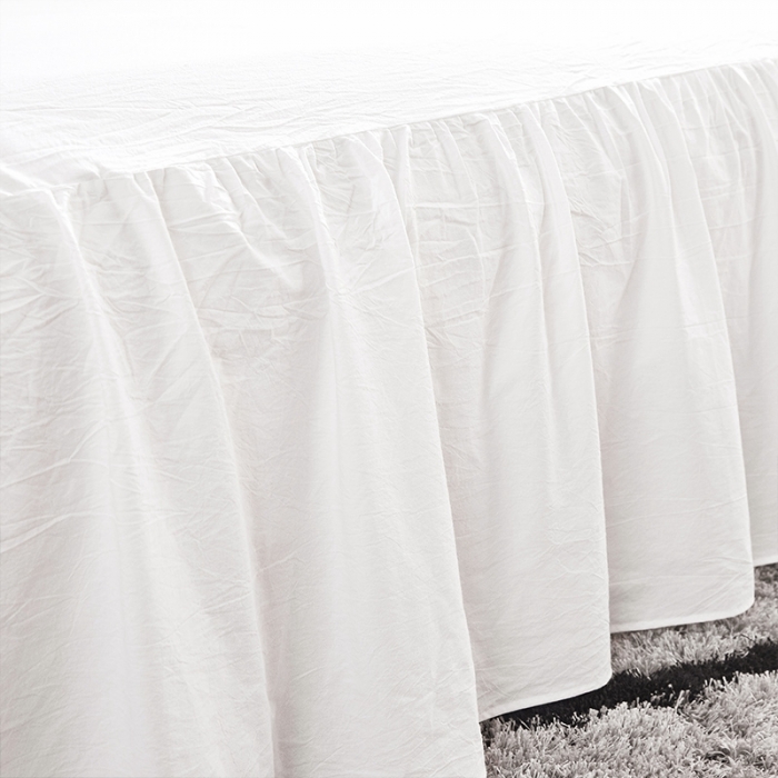 91家纺网 家纺一手货源 找家纺 十个点家纺 2020新款单层床裙三件套 珠光白