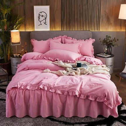 十个点家纺 2020新款单层四件套 粉青年