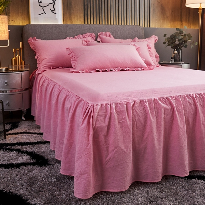 91家纺网 家纺一手货源 找家纺 十个点家纺 2020新款单层四件套 粉青年