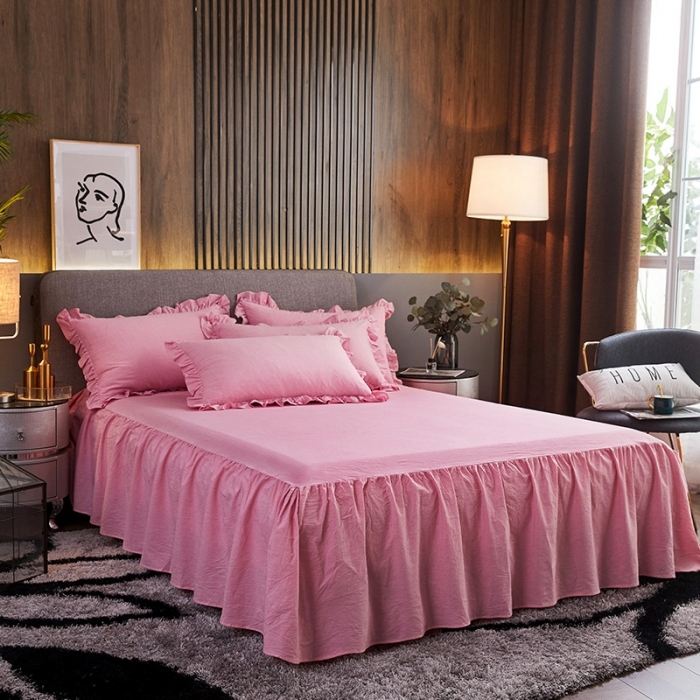 91家纺网 家纺一手货源 找家纺 十个点家纺 2020新款单层四件套 粉青年