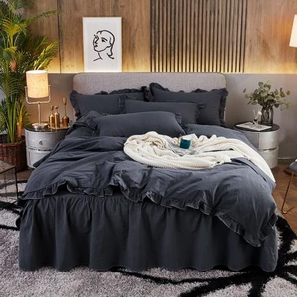 十个点家纺 2020新款单层四件套 黑青年