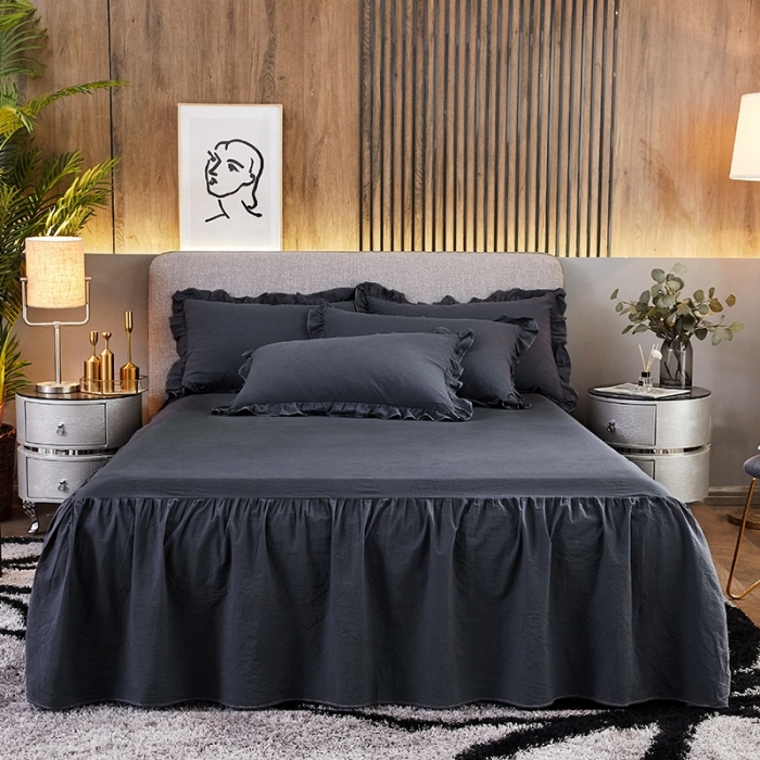 91家纺网 家纺一手货源 找家纺 十个点家纺 2020新款单层四件套 黑青年