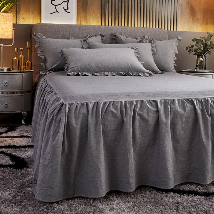 91家纺网 家纺一手货源 找家纺 十个点家纺 2020新款单层四件套 银灰