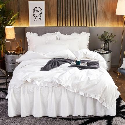 十个点家纺 2020新款单层四件套 珠光白