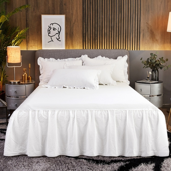 91家纺网 家纺一手货源 找家纺 十个点家纺 2020新款单层四件套 珠光白