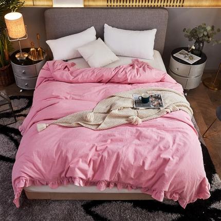 91家纺网 家纺一手货源 找家纺 十个点家纺 2020新款水洗棉被套 粉青年