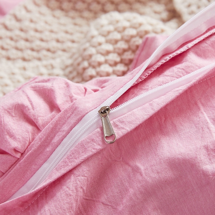 91家纺网 家纺一手货源 找家纺 十个点家纺 2020新款水洗棉被套 粉青年