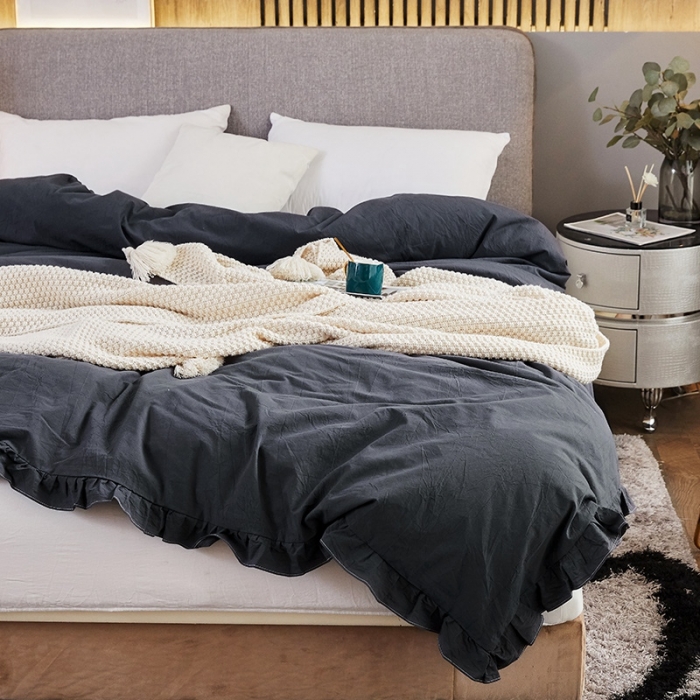 91家纺网 家纺一手货源 找家纺 十个点家纺 2020新款水洗棉被套 黑青年