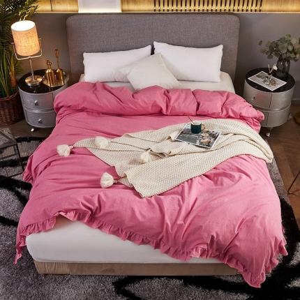 十个点家纺 2020新款水洗棉被套 红青年