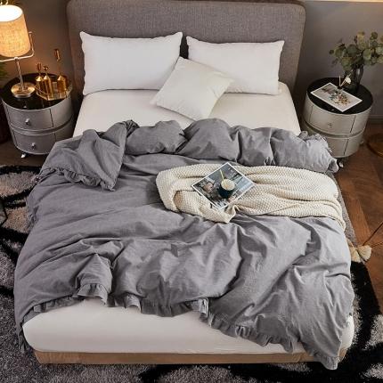 91家纺网 家纺一手货源 找家纺 十个点家纺 2020新款水洗棉被套 银灰