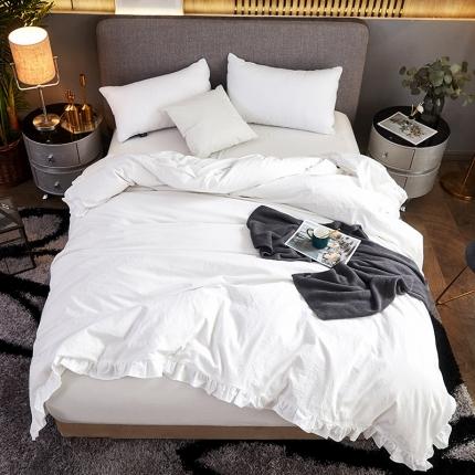 91家纺网 家纺一手货源 找家纺 十个点家纺 2020新款水洗棉被套 珠光白