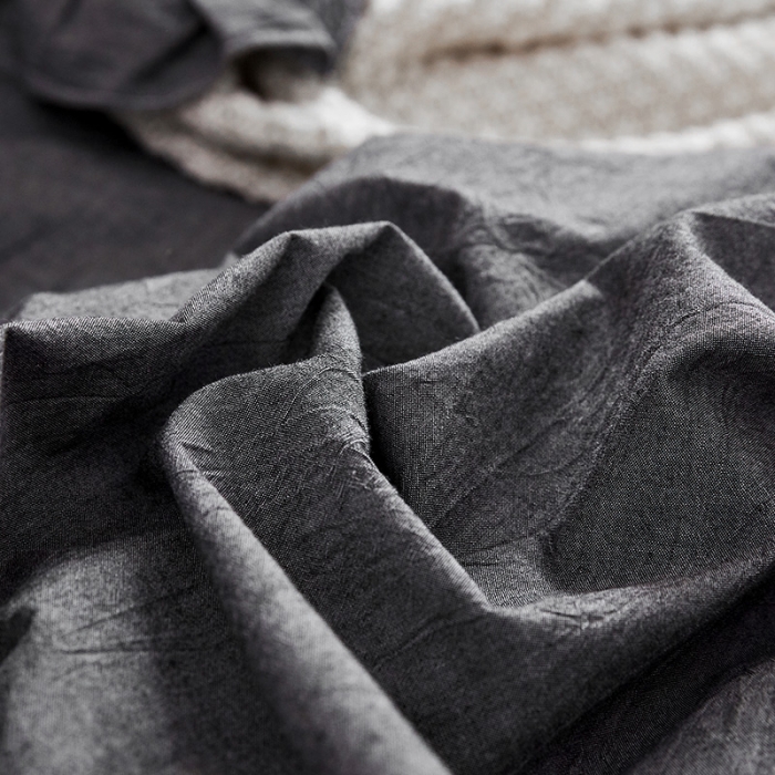 91家纺网 家纺一手货源 找家纺 十个点家纺 2020新款水洗棉被套 深灰