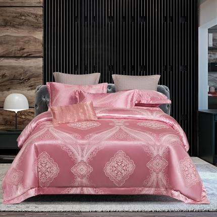 91家纺网 家纺一手货源 找家纺 诗黛尔 2020秋冬新款澳棉贡缎提花磨毛四件套 翩然凤尾