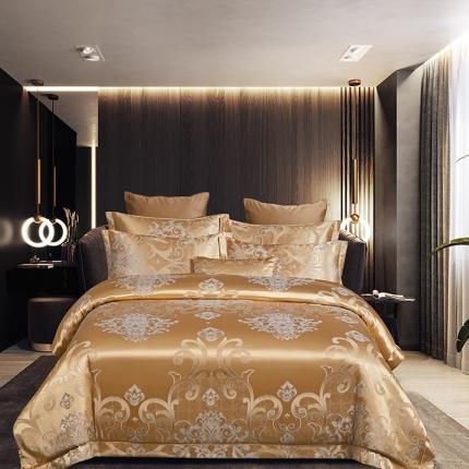 91家纺网 家纺一手货源 找家纺 诗黛尔 2020秋冬新款澳棉贡缎提花磨毛四件套 阿拉斯加