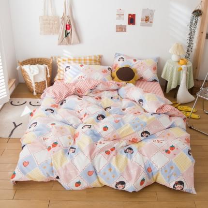 91家纺网 家纺一手货源 找家纺 （总）桃子家居家居2020新款13372纯棉元气少女系四件套