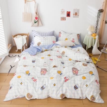 91家纺网 家纺一手货源 找家纺 （总）桃子家居家居2020新款13372纯棉元气少女系四件套