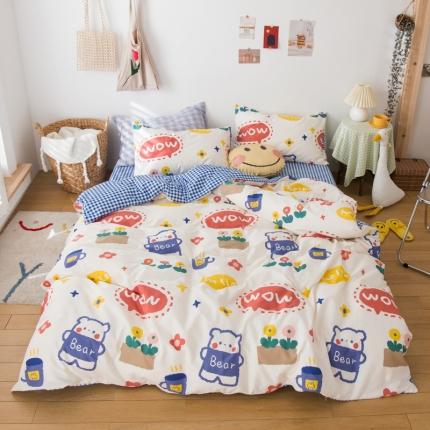 91家纺网 家纺一手货源 找家纺 （总）桃子家居家居2020新款13372纯棉元气少女系四件套