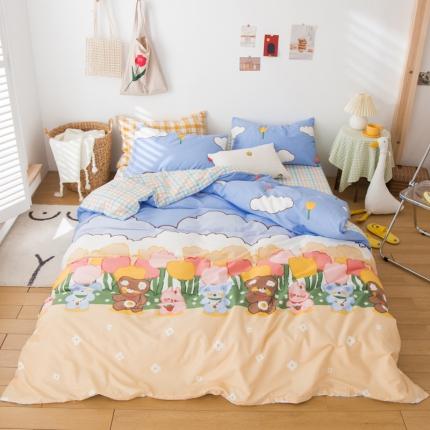 91家纺网 家纺一手货源 找家纺 （总）桃子家居家居2020新款13372纯棉元气少女系四件套