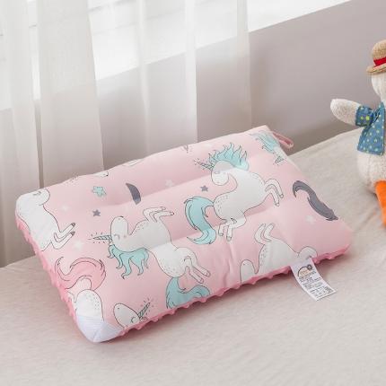 91家纺网 家纺一手货源 找家纺 十九色 2022新款豆豆绒可水洗定型枕儿童枕芯 独角兽30*50CM