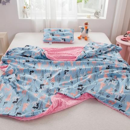 91家纺网 家纺一手货源 找家纺 十九色 2022新款豆豆毯安抚四季被套毯 斑比鹿