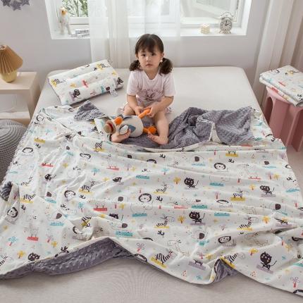 十九色 2022新款豆豆毯安抚四季被套毯 动物世界