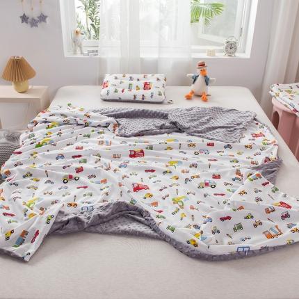 91家纺网 家纺一手货源 找家纺 十九色 2022新款豆豆毯安抚四季被套毯 小汽车