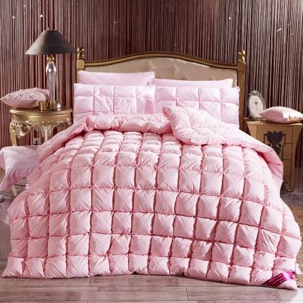 俏企鹅 2025新款柔赛丝水立方羽绒被 粉色
