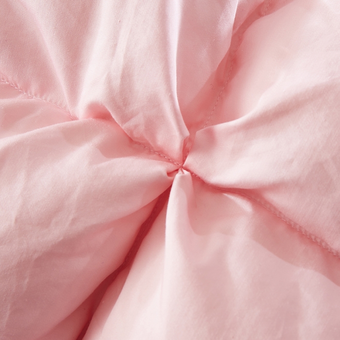 91家纺网 家纺一手货源 找家纺 俏企鹅 2025新款柔赛丝水立方羽绒被 粉色