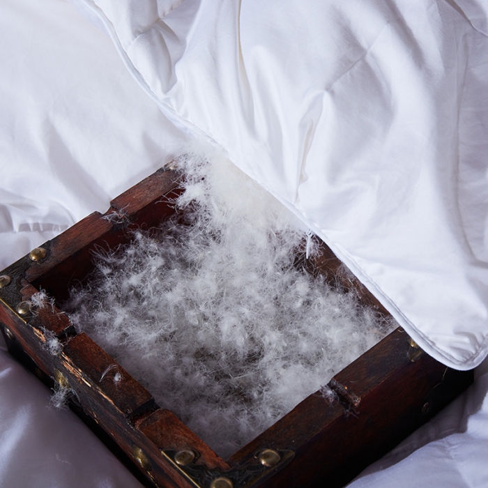 91家纺网 家纺一手货源 找家纺 俏企鹅 2025新款柔赛丝面包格羽绒被 白色