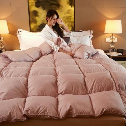 91家纺网 家纺一手货源 找家纺 （总）俏企鹅 2025新款100支全棉缎条羽绒被