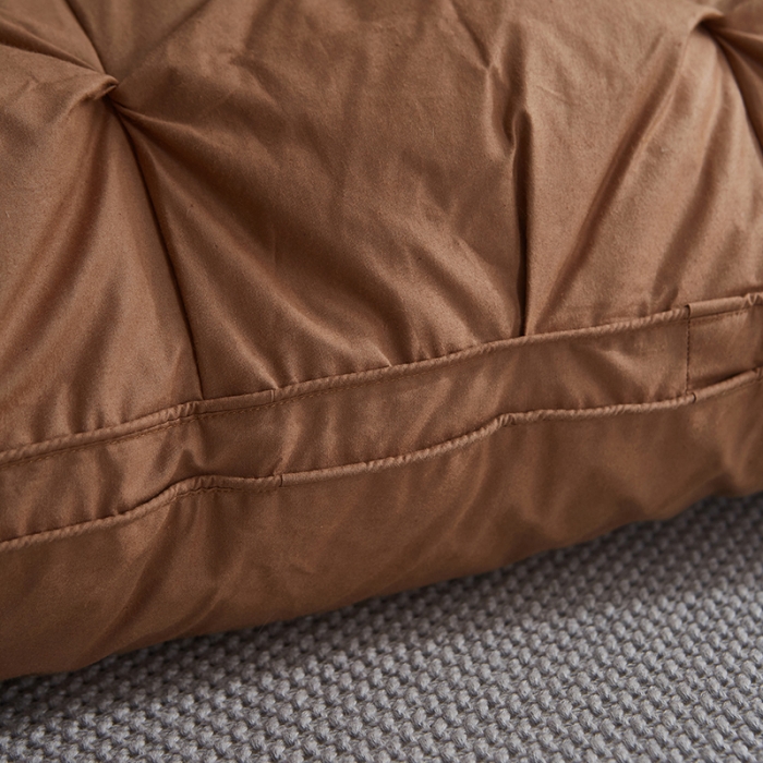 91家纺网 家纺一手货源 找家纺 俏企鹅  2025新款全棉防羽布扭花枕头枕芯羽绒枕 棕色