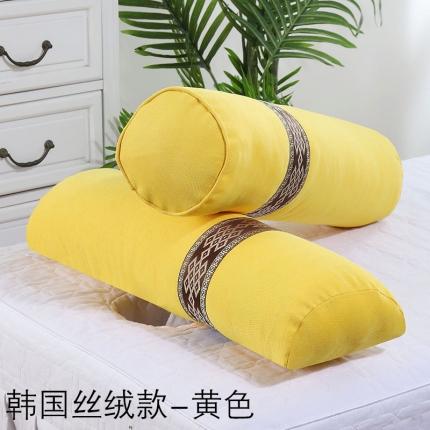 幸运家纺 2020新款美容床枕头 韩国丝绒款黄色
