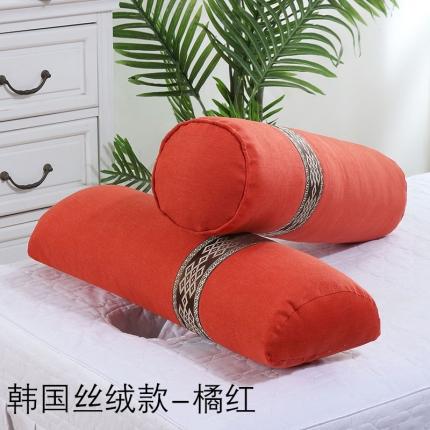 幸运家纺 2020新款美容床枕头 韩国丝绒款橘红