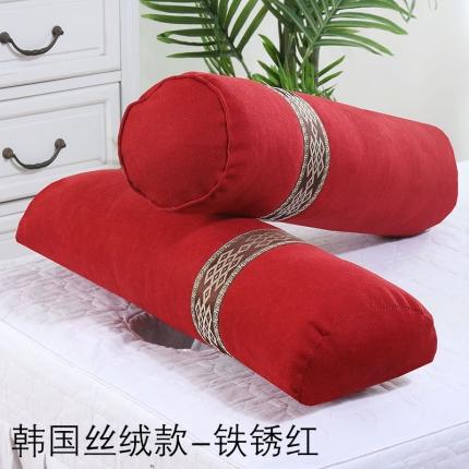 幸运家纺 2020新款美容床枕头 韩国丝绒款铁锈红