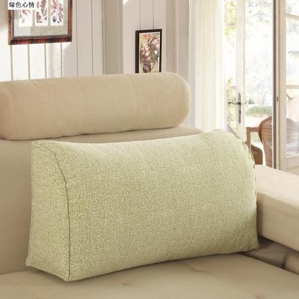 幸运家纺  2020新款植绒沙发靠垫 绿色心情